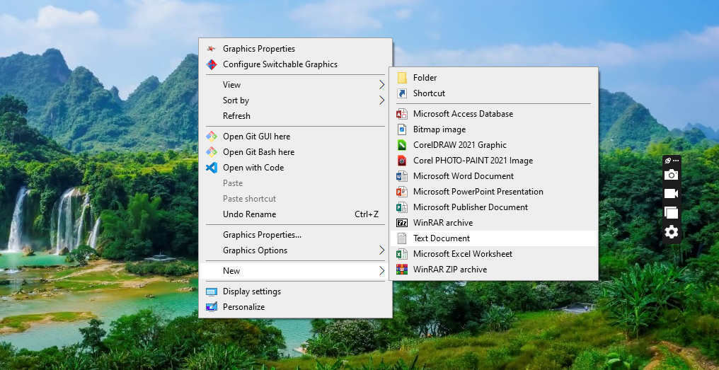 click on the new button to open a sub-menu that would allow you create a new text docuemt