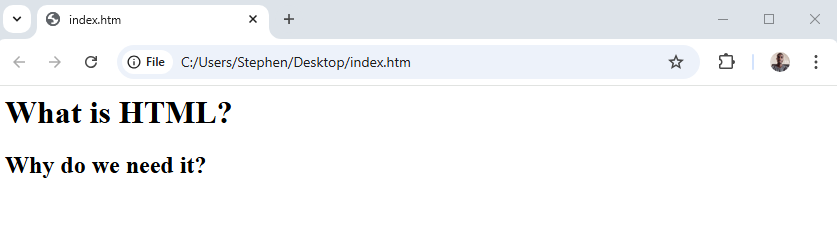 browser displays an h2 element having the heading 'why do we need it?'