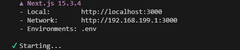 successfully started Nex.js server